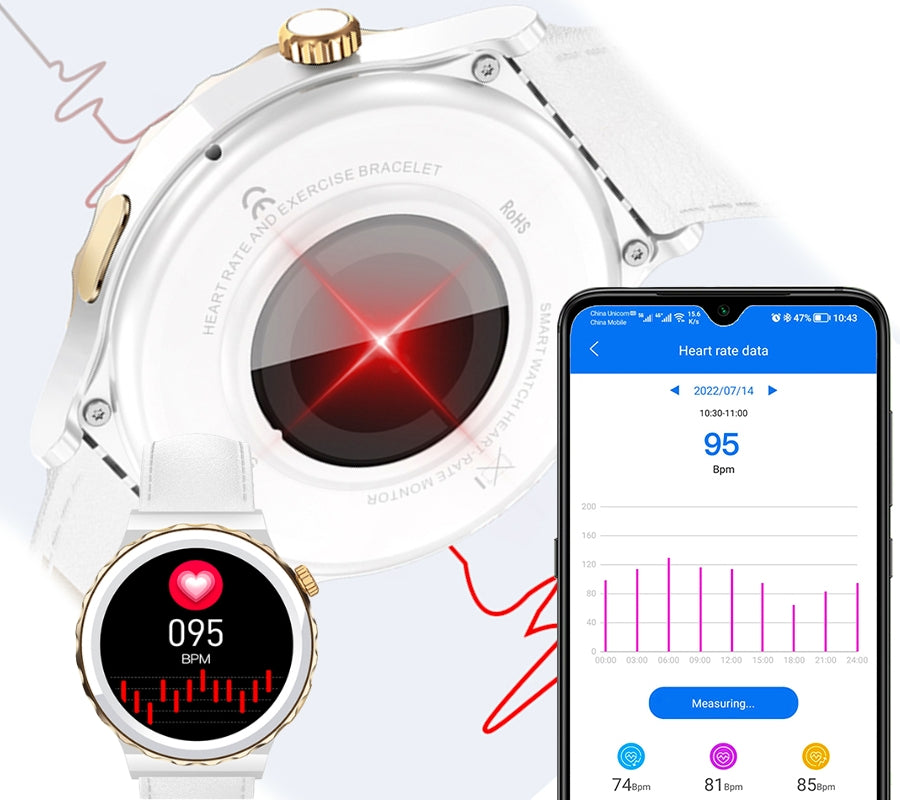 Smartwatch Damski Rubicon RNCE92 PRO White/2 x Pasek SMARUB171