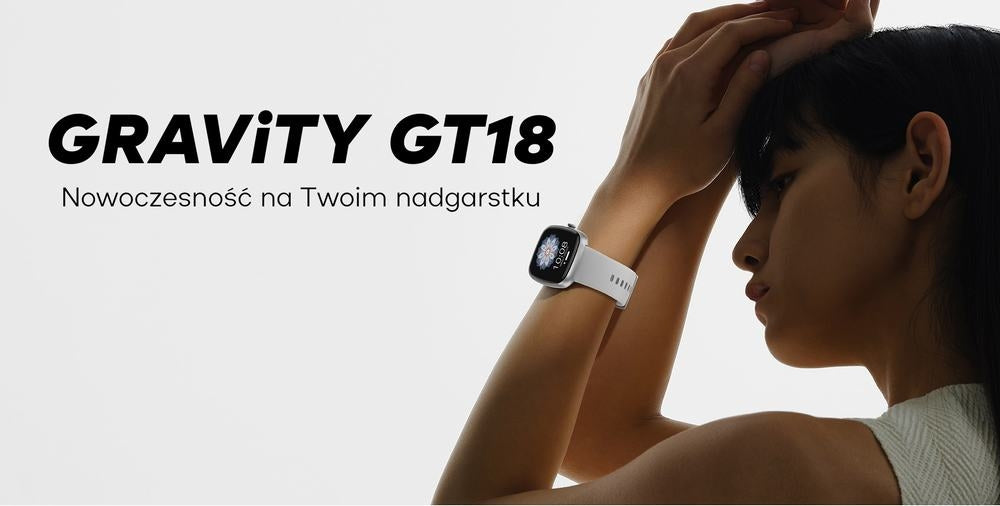 Smartwatch Damski GRAVITY GT18-7 Beżowy Pasek Silikonowy + Czarny Pasek