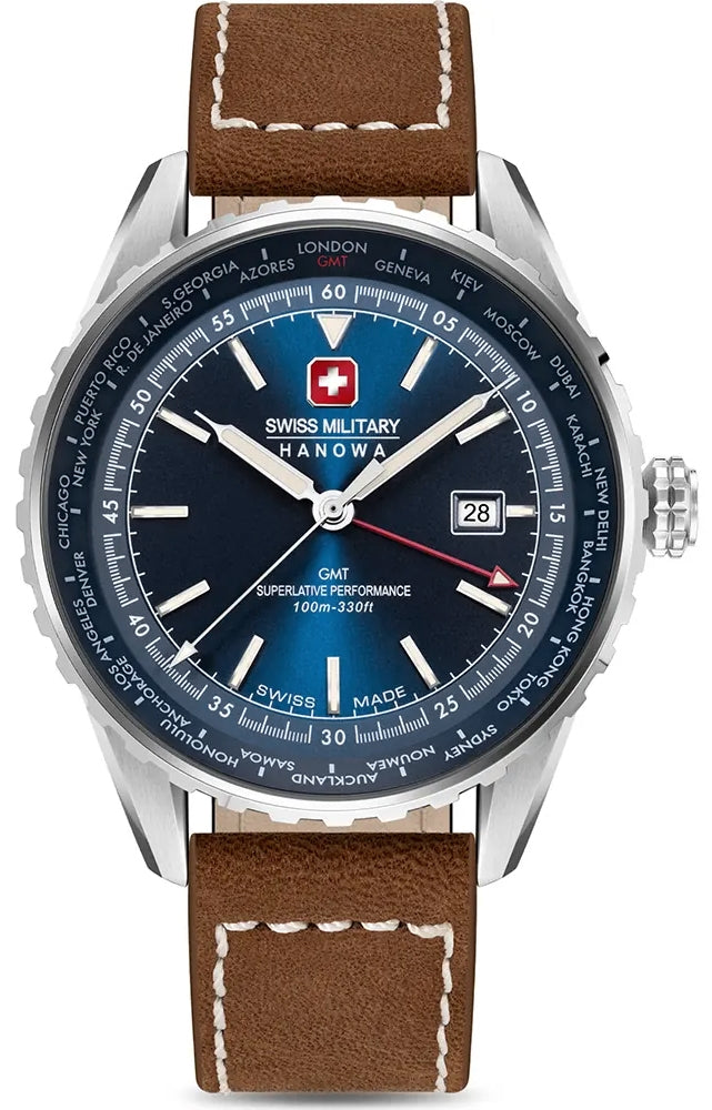 Zegarek Męski SWISS MILITARY HANOWA Afterburn GMT SMWGB0003202