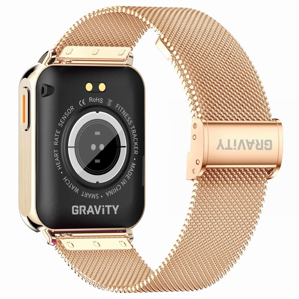 Smartwatch Gravity Różowe Złoto Czarny 2 Paski GT17-5