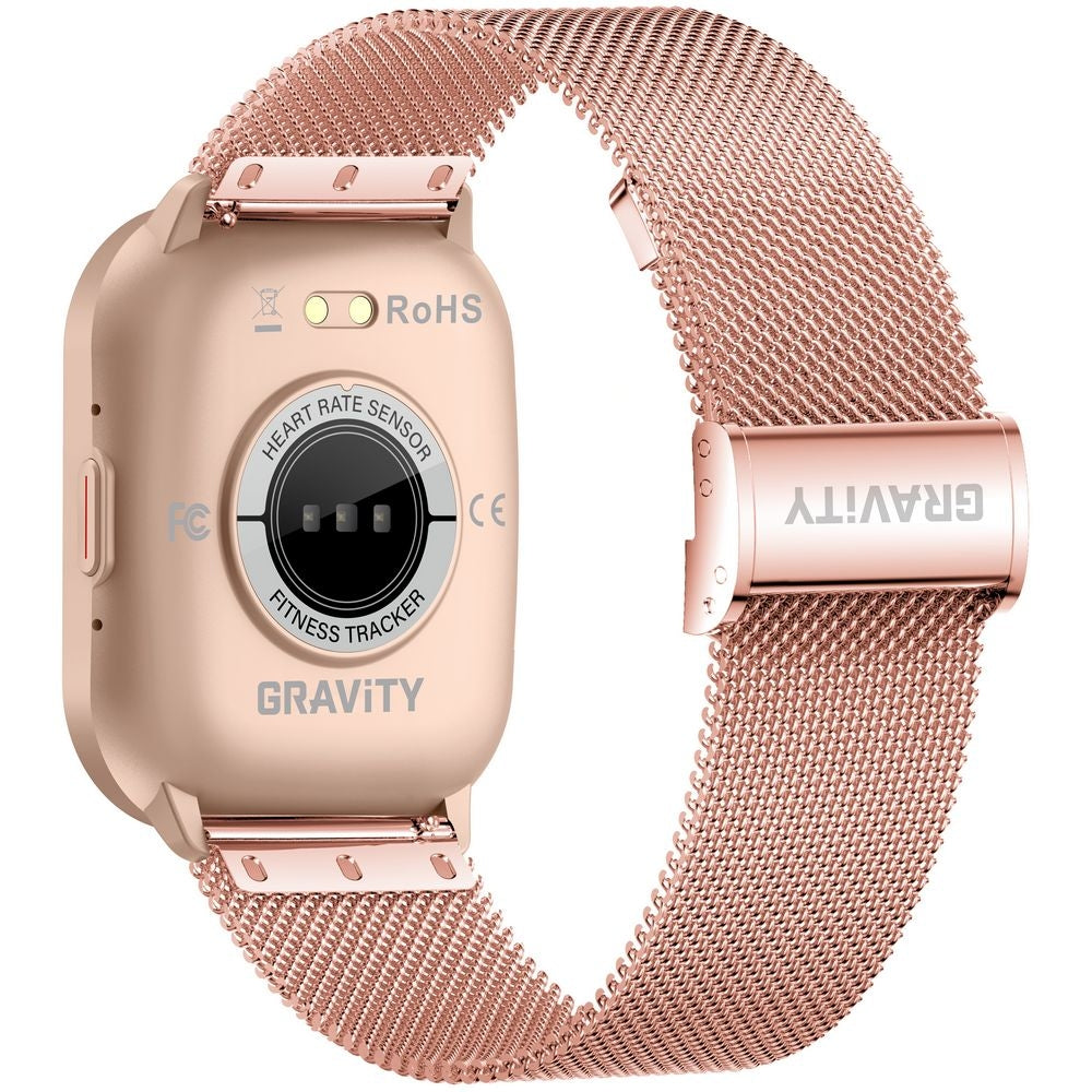 Smartwatch Gravity Różowy Pasek + Bransoleta GT43-1