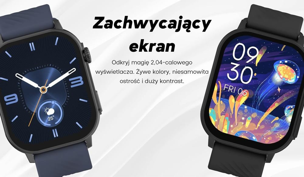 Smartwatch Damski GRAVITY GT15-12 Granatowy Pasek Silikonowy + Czarna Bransoleta