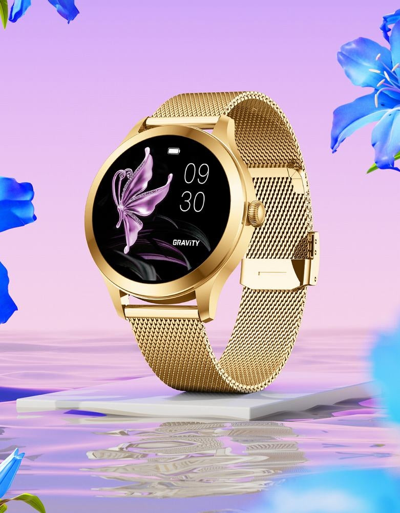 Smartwatch Gravity Różowo Złoty 2 Paski GT25-1 PRO