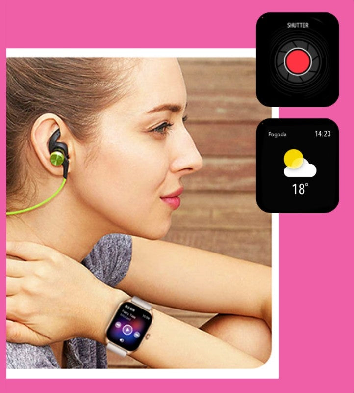 Smartwatch Damski Rubicon RNCF03-5 Różowe złoto Bransoleta + Pasek