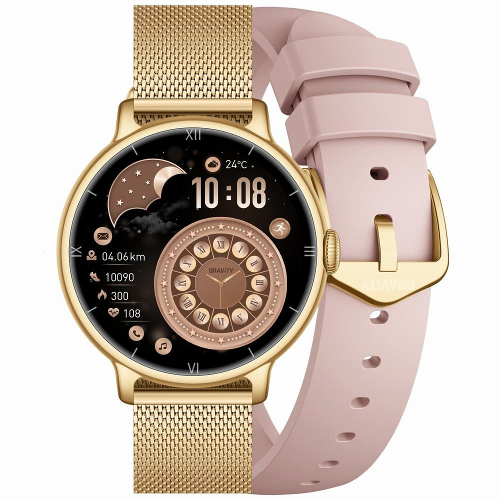 Smartwatch Gravity Złoty Pasek + Bransoleta GT33-1