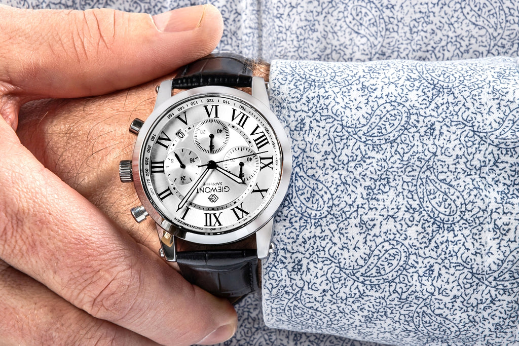 Zegarek Męski Giewont Chronograph Sapphire Srebrny GW6260-A1