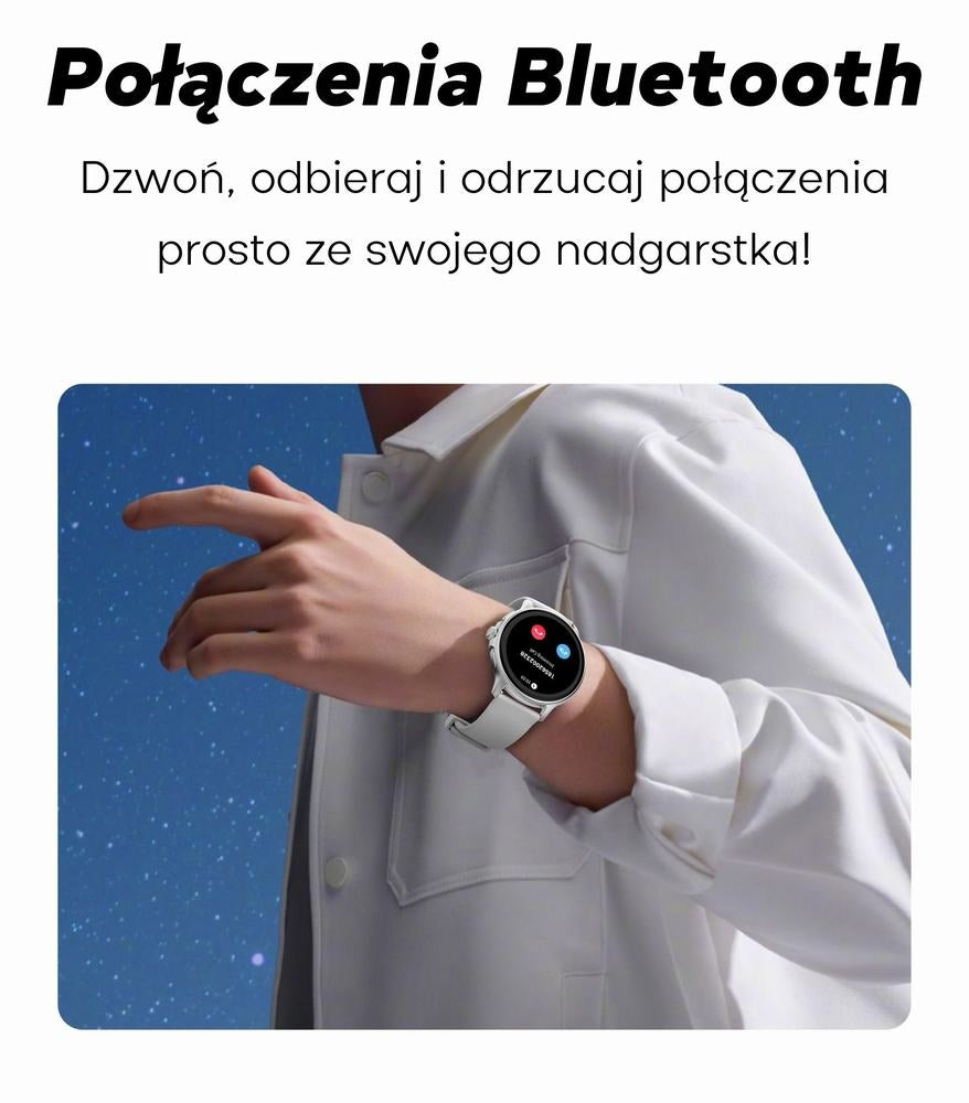 Smartwatch Damski GRAVITY GT12-7 Czarny Pasek Silikonowy + Srebrna Bransoleta