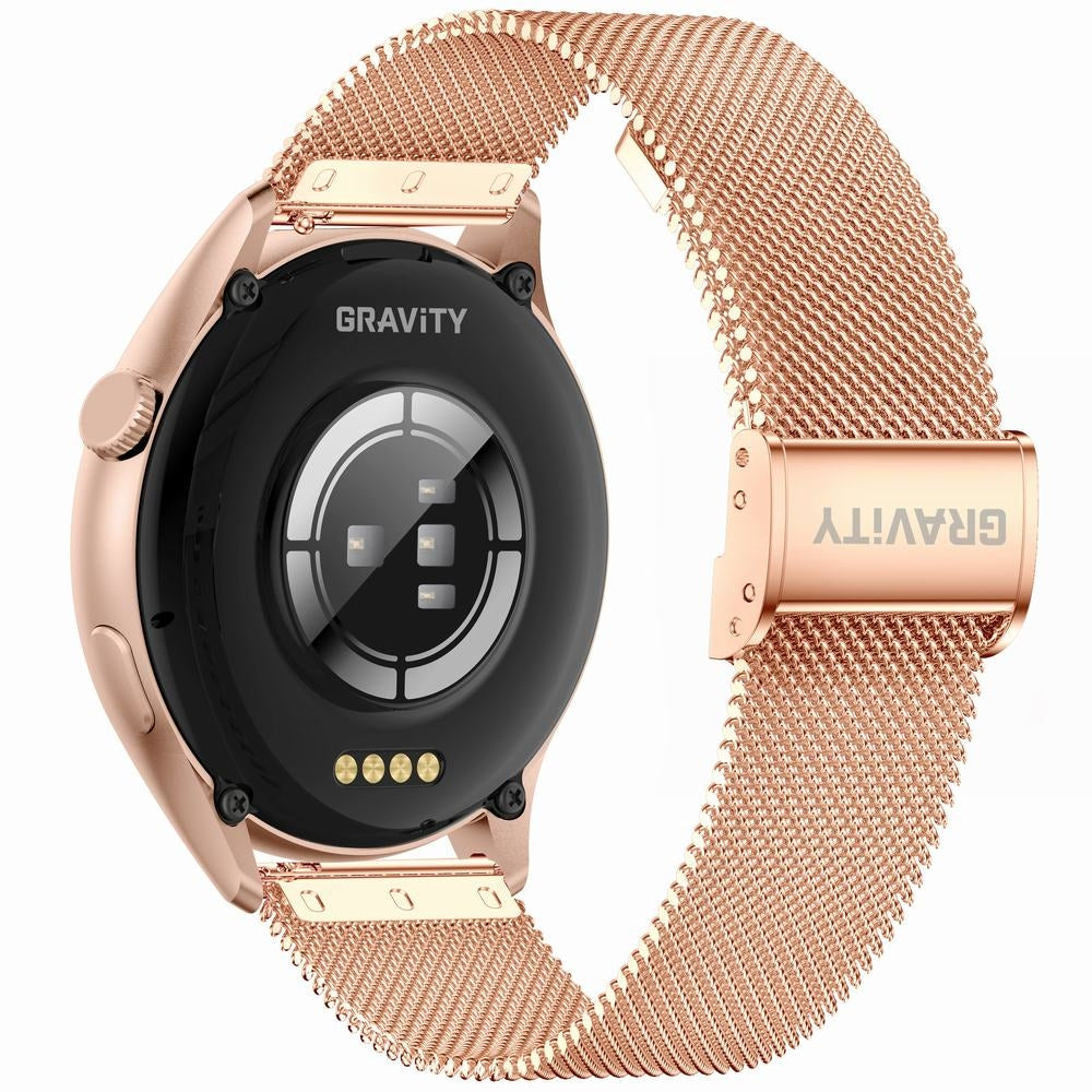 Smartwatch Gravity Różowe Złoto Pasek + Bransoleta GT11-7