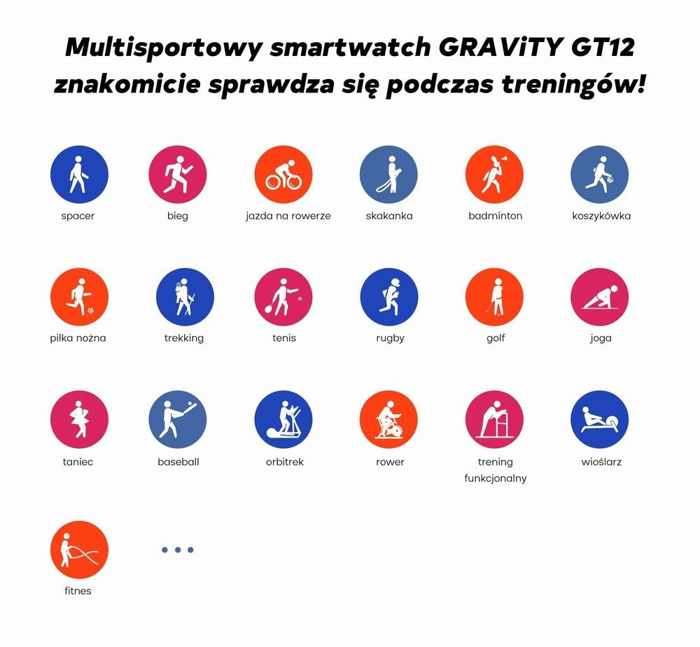 Smartwatch Damski GRAVITY GT12-8 Biały Pasek Silikonowy + Srebrna Bransoleta