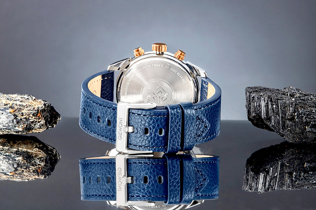 Zegarek Męski Giewont Chronograph Sapphire Srebrno Niebieski GW8810-A2