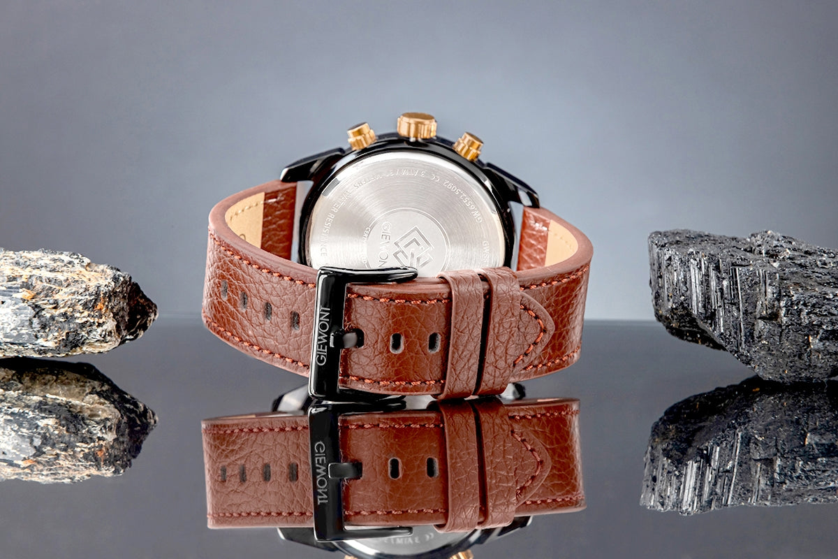 Zegarek Męski Giewont Chronograph Sapphire Czarno Brązowy GW8810-A3