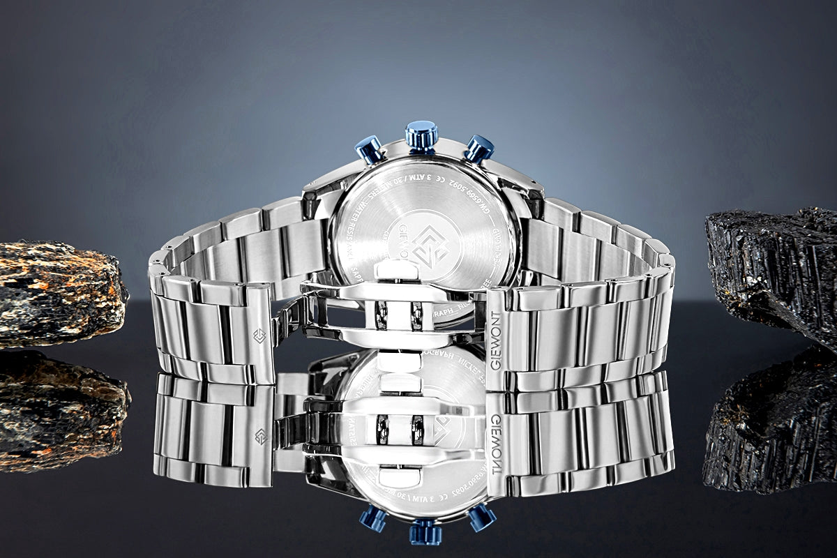 Zegarek Męski Giewont Chronograph Sapphire Srebrno Czarny GW9140-B1