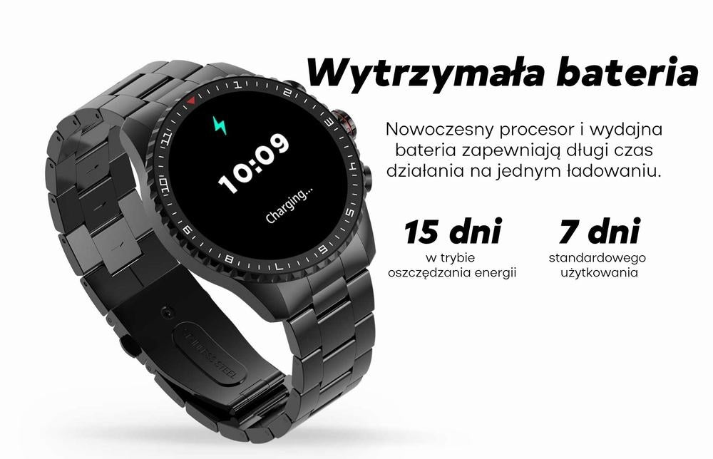 Smartwatch Męski GRAVITY GT16-2 Black / Czarna Bransoleta