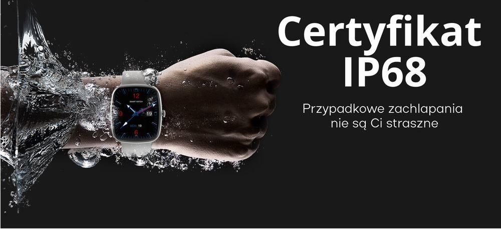 Smartwatch Damski GRAVITY GT18-7 Beżowy Pasek Silikonowy + Czarny Pasek