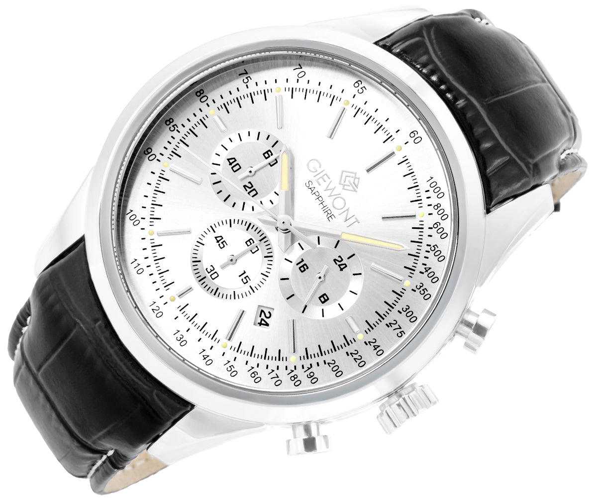 Zegarek Męski Giewont Chronograph Sapphire Srebrny GW7650-A1