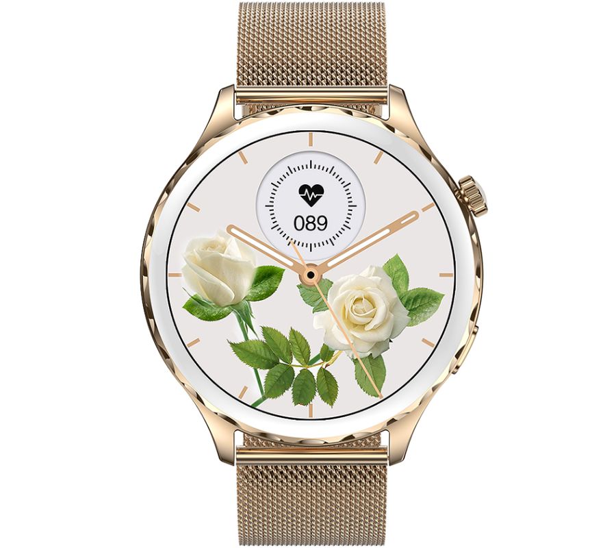 Smartwatch Damski Rubicon RNCF02-2 Złoty + Pasek Różowy