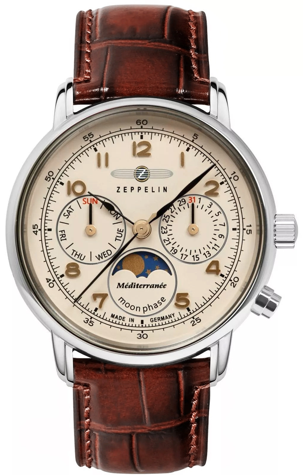 Zegarek Damski ZEPPELIN LZ121 Mediterranee Moonphase 9637-5