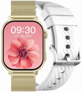Smartwatch Damski GRAVITY GT15-10 Biały Pasek Silikonowy + Złota Bransoleta