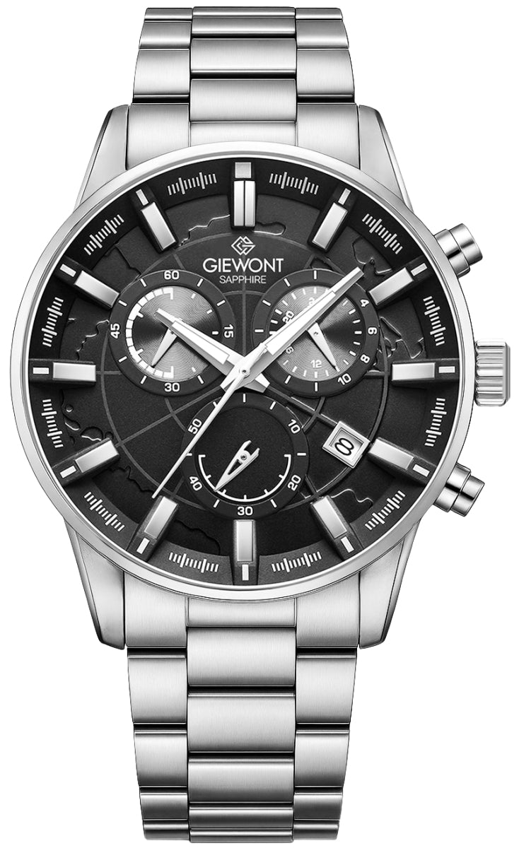 Zegarek Męski Giewont Chronograph Sapphire Srebrny GW4580-B2