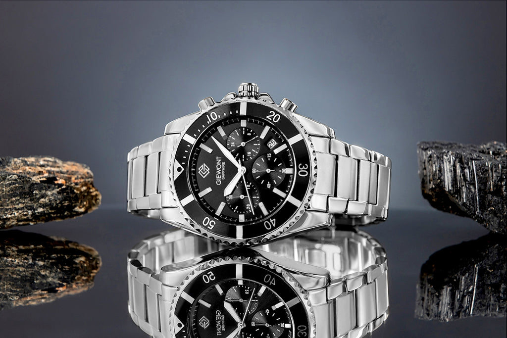 Zegarek Męski Giewont Chronograph Sapphire Srebrny GW3970-B2