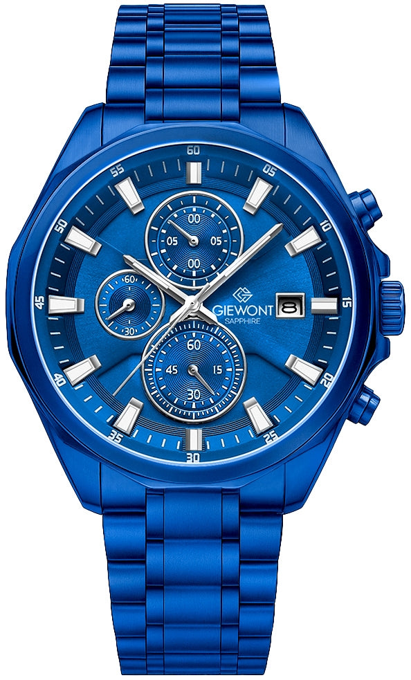 Zegarek Męski Giewont Chronograph Sapphire Niebieski GW7290-B5