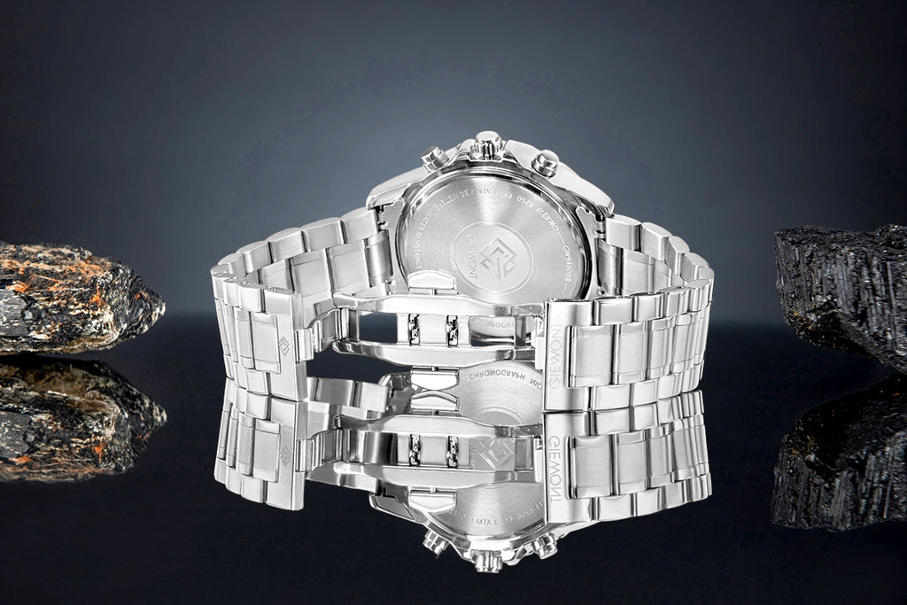 Zegarek Męski Giewont Chronograph Sapphire Srebrno Niebieski GW9460-B3