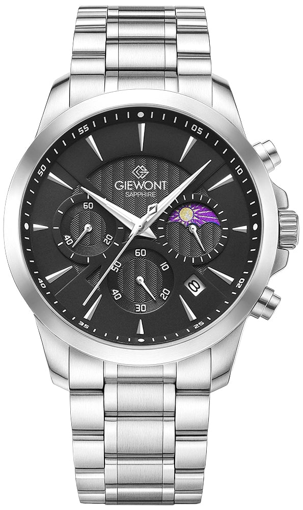 Zegarek Męski Giewont Chronograph Sapphire Srebrny GW9460-B2