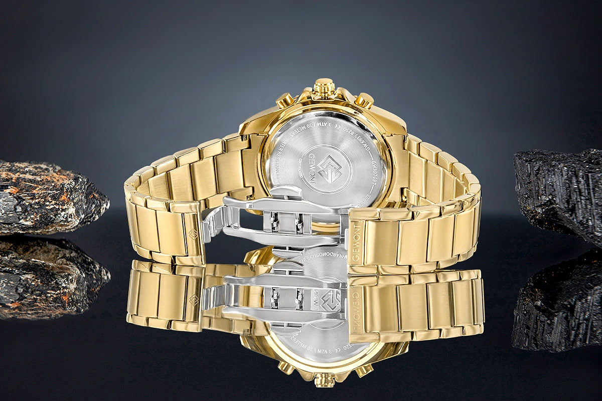 Zegarek Męski Giewont Chronograph Sapphire Złoto Czarny GW3970-B7
