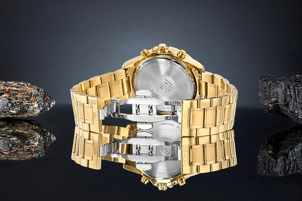Zegarek Męski Giewont Chronograph Sapphire Złoto Czarny GW9460-B4