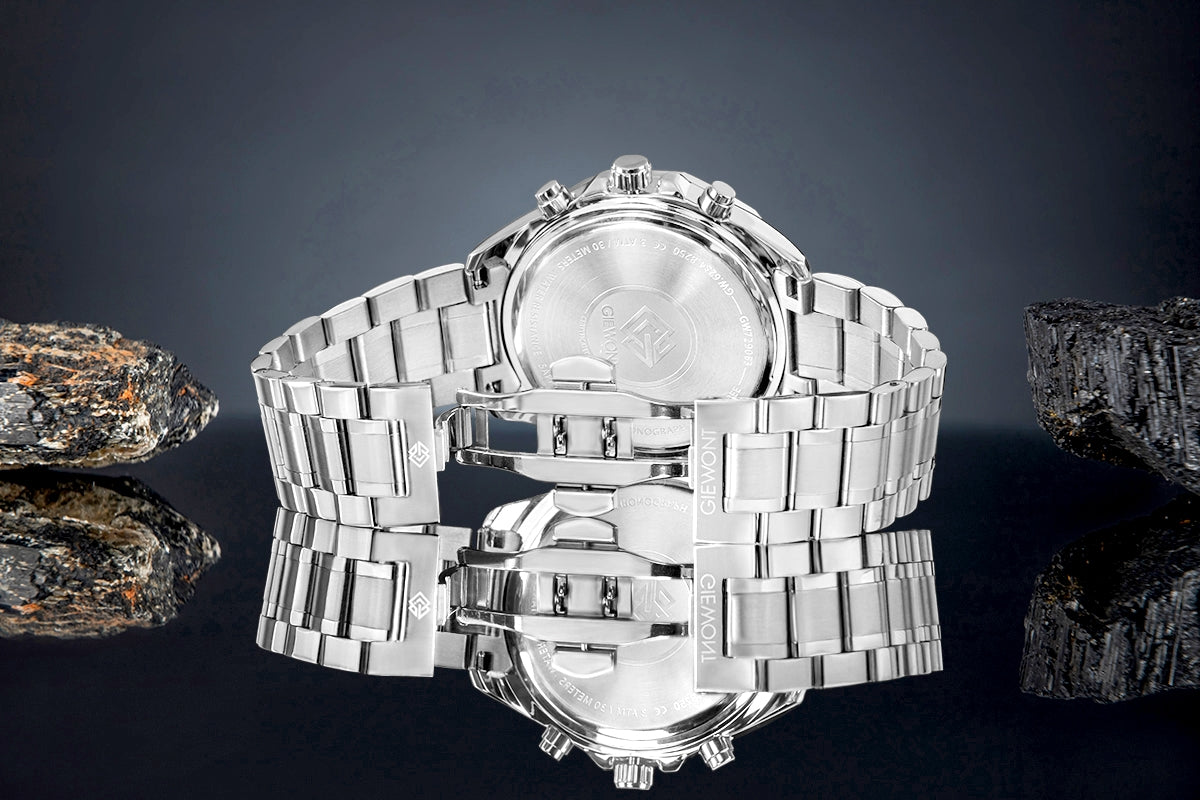 Zegarek Męski Giewont Chronograph Sapphire Srebrno Niebieski GW7290-B3
