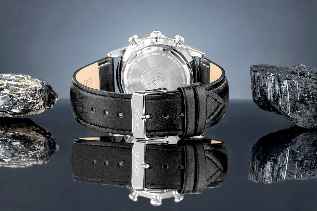 Zegarek Męski Giewont Chronograph Sapphire Czarno Niebieski GW5630-A3