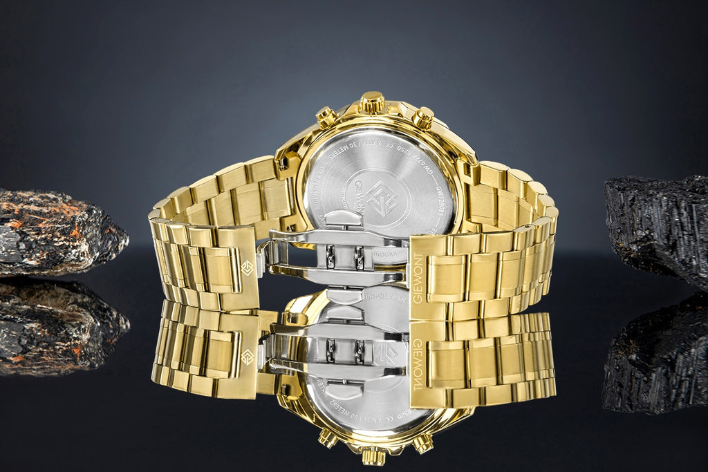 Zegarek Męski Giewont Chronograph Sapphire Złoto Niebieski GW7290-B6