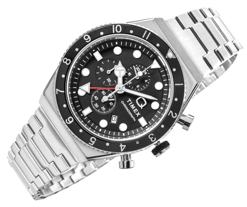 Zegarek Męski TIMEX Q Timex 3-Time Zone Chronograph TW2V69800
