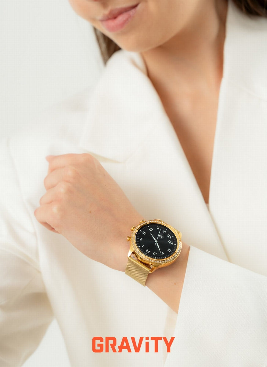 Smartwatch Gravity Złoty Pasek i Bransoleta GT5-3