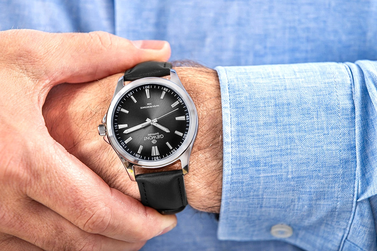 Zegarek Męski Giewont Elegance Sapphire Czarny GW5160-A2