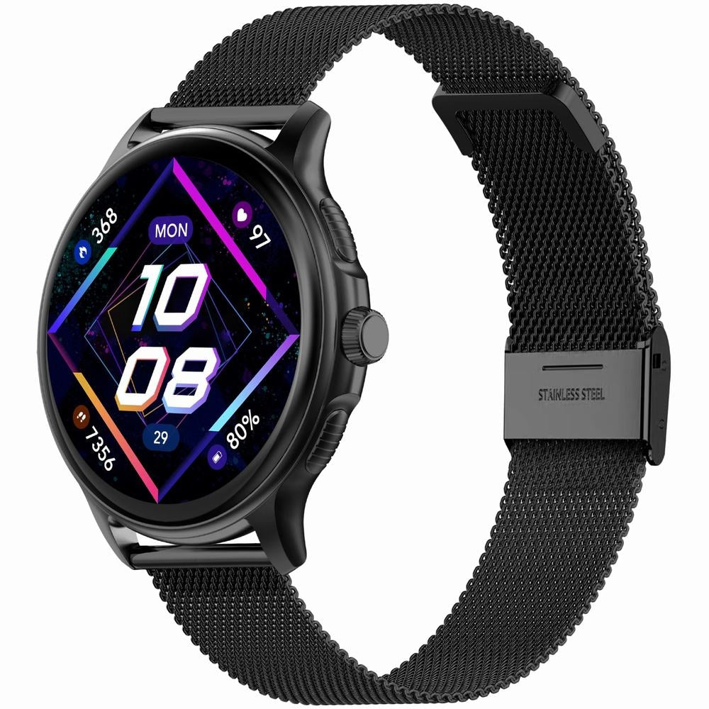 Smartwatch Damski GRAVITY GT12-1 Czarny Pasek Silikonowy + Czarna Bransoleta
