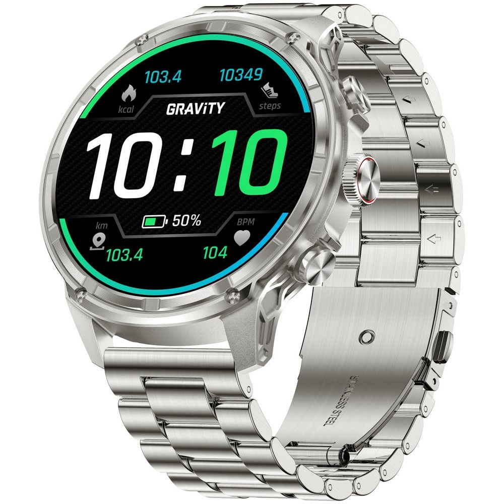 Smartwatch Gravity Srebrny Pasek + Bransoleta GT41-3