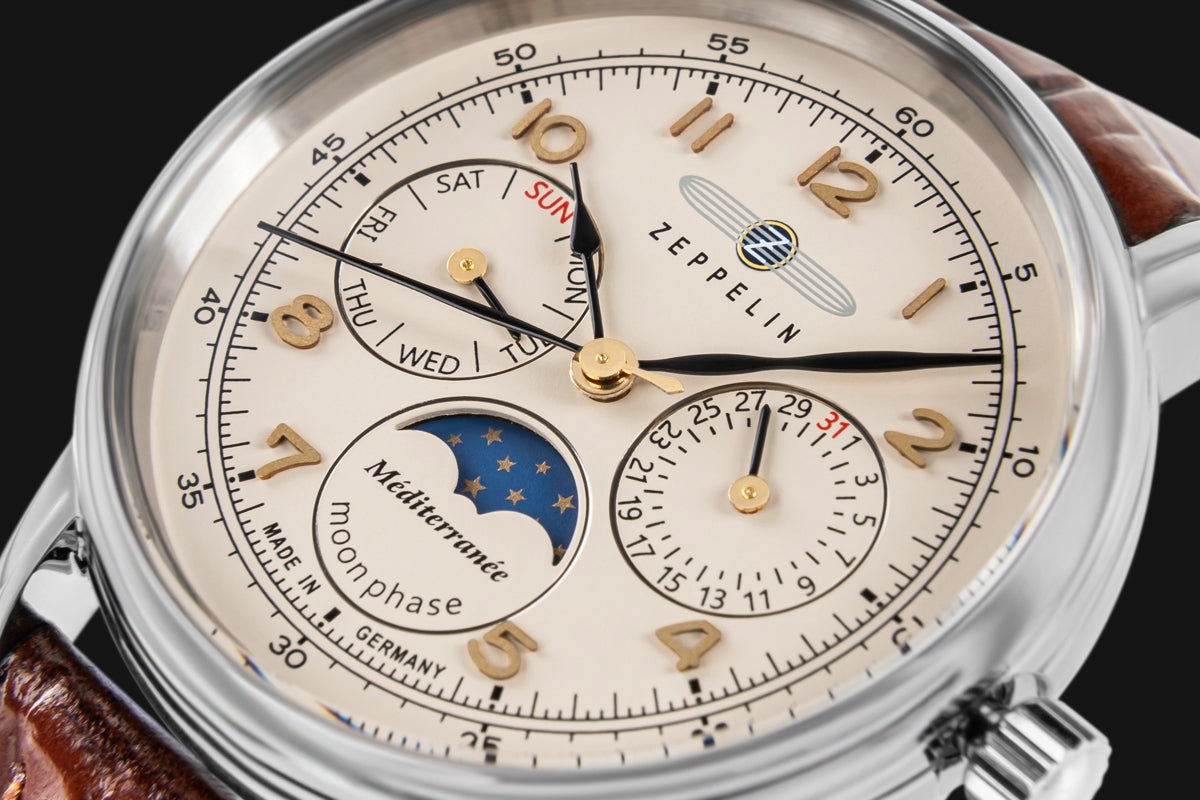 Zegarek Damski ZEPPELIN LZ121 Mediterranee Moonphase 9637-5