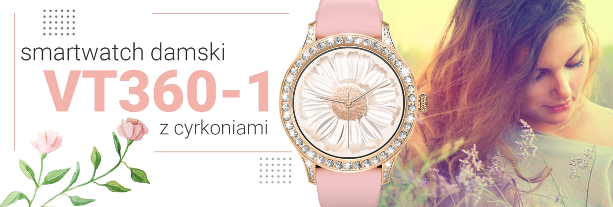 Smartwatch Damski VELTORI VT360-1 Różowy Pasek Silikonowy