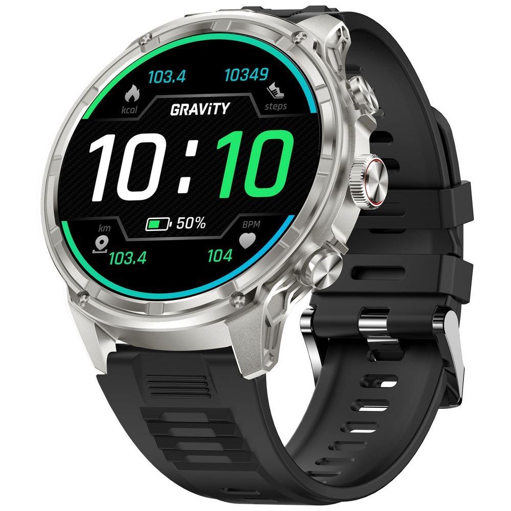Smartwatch Gravity Srebrny Pasek + Bransoleta GT41-3