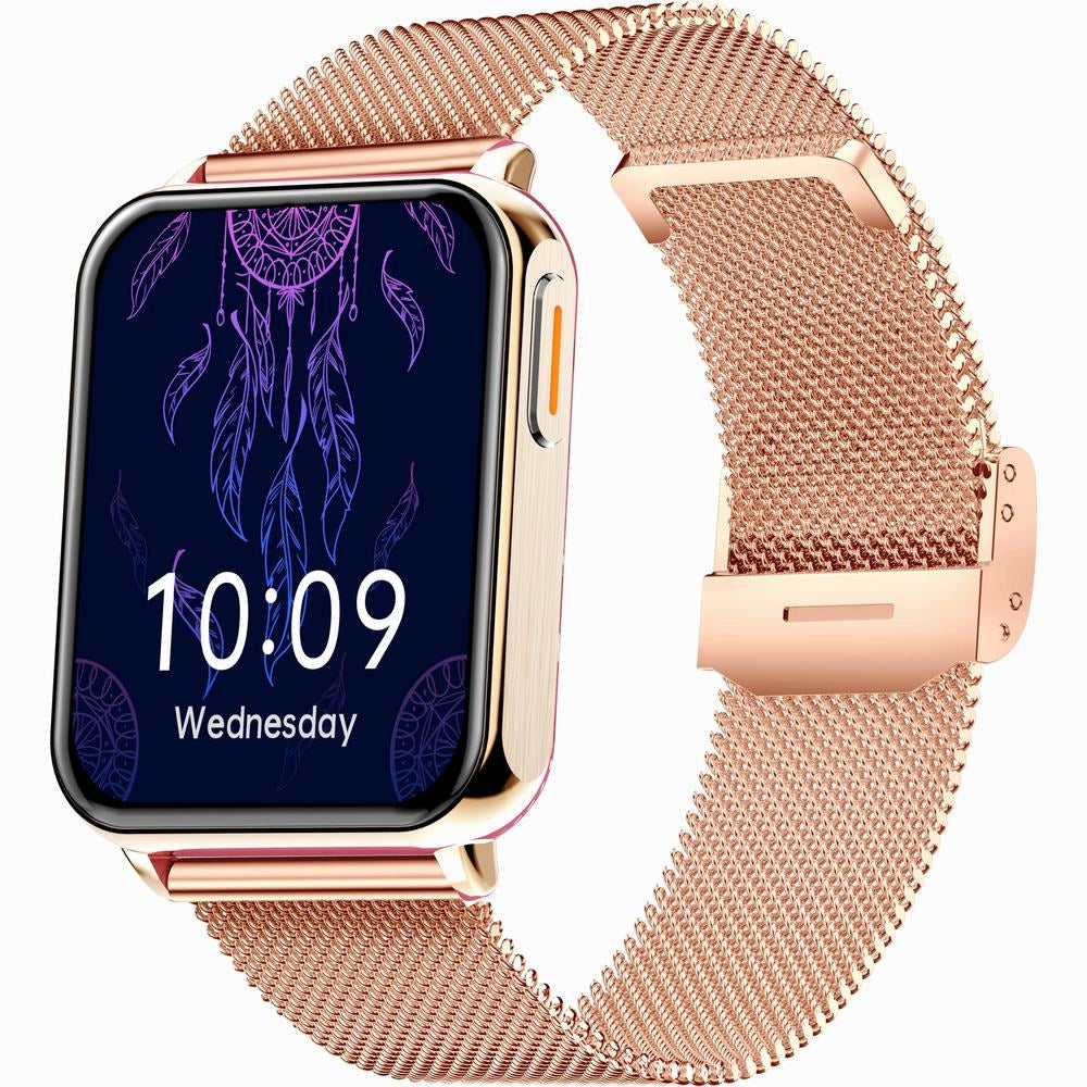 Smartwatch Gravity Różowe Złoto Bordowy 2 Paski GT17-6
