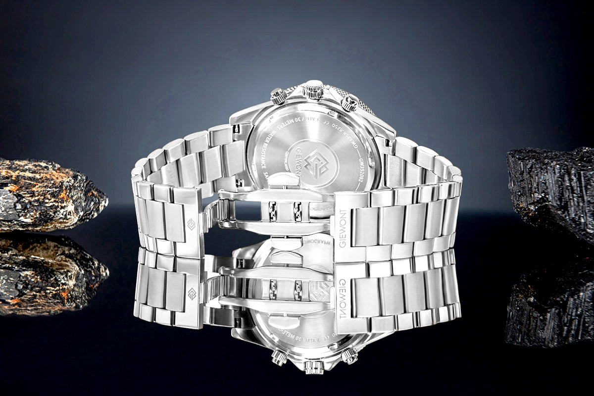 Zegarek Męski Giewont Chronograph Sapphire Srebrno Czarny GW3520-B2
