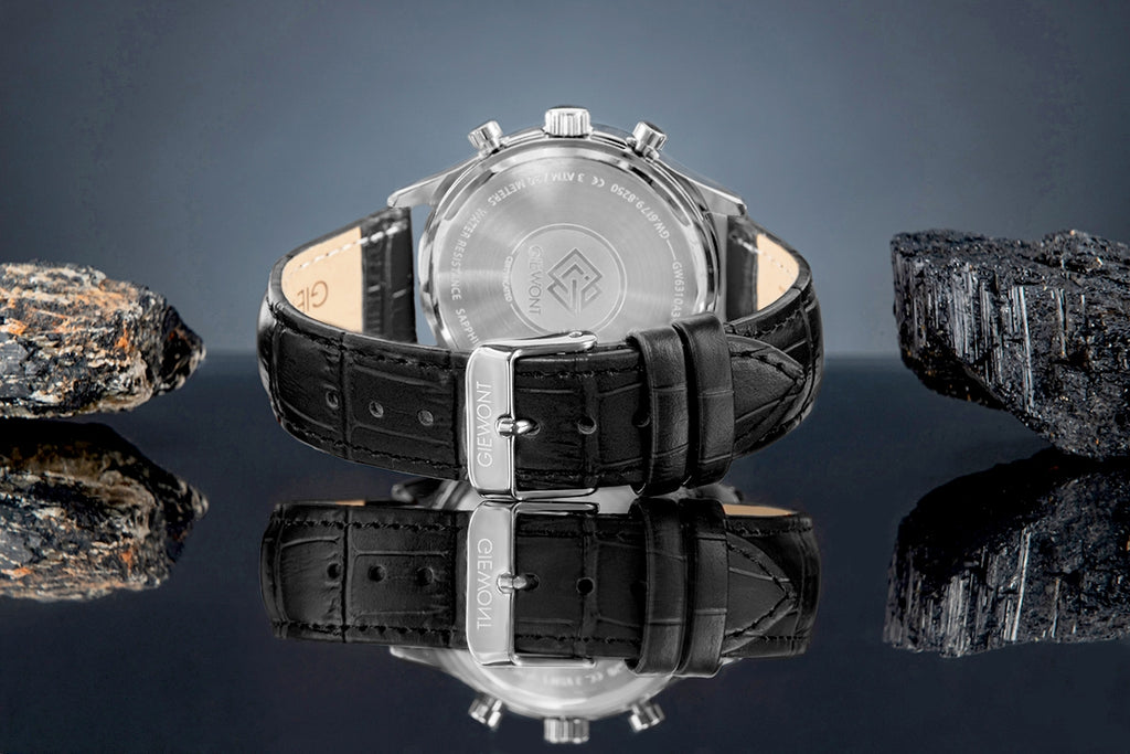 Zegarek Męski Giewont Chronograph Sapphire Czarno Niebieski GW6310-A3