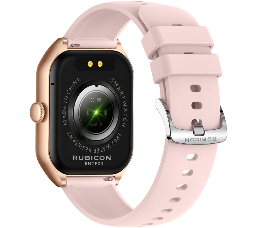Smartwatch Damski Rubicon RNCF03-5 Różowe złoto Bransoleta + Pasek