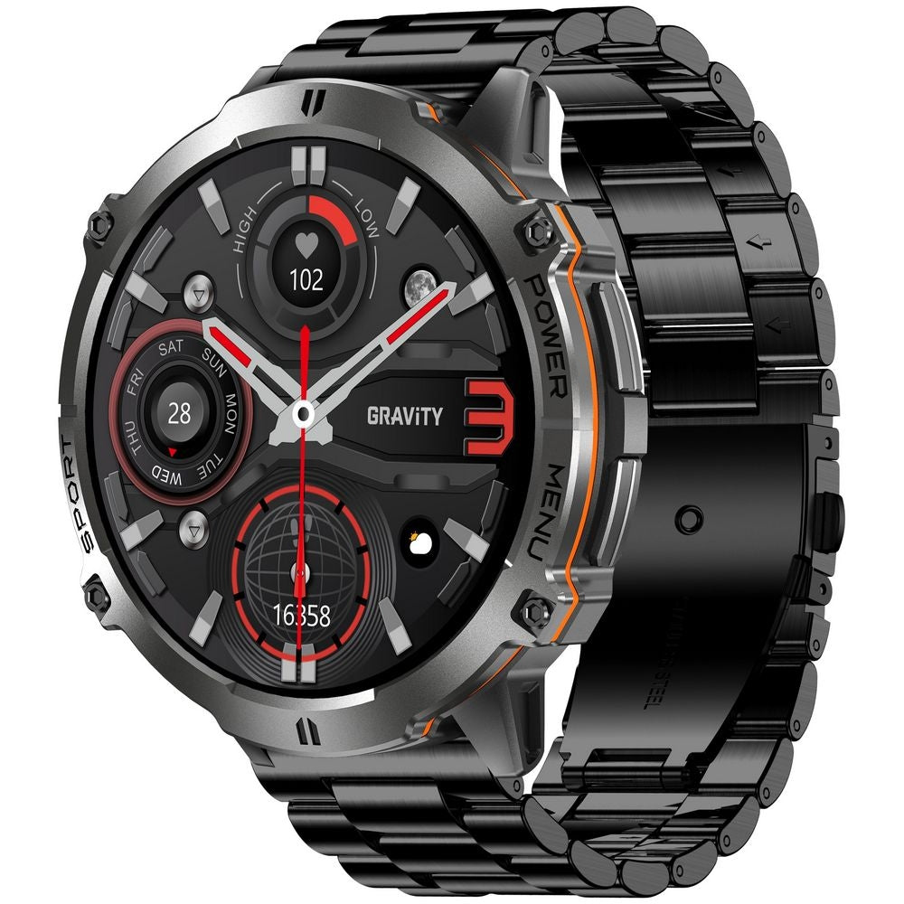 Smartwatch Gravity Czarny Pasek + Bransoleta GT42-1