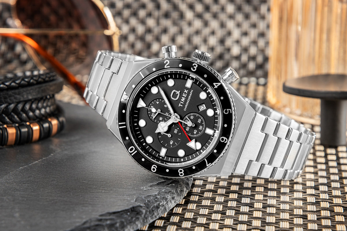 Zegarek Męski TIMEX Q Timex 3-Time Zone Chronograph TW2V69800