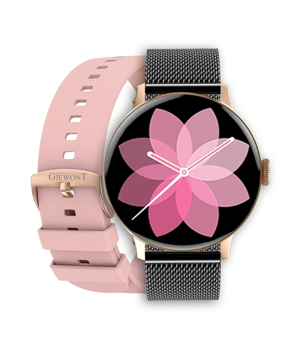 Smartwatch Damski GIEWONT Różowe Złoto Czarny GW330-4