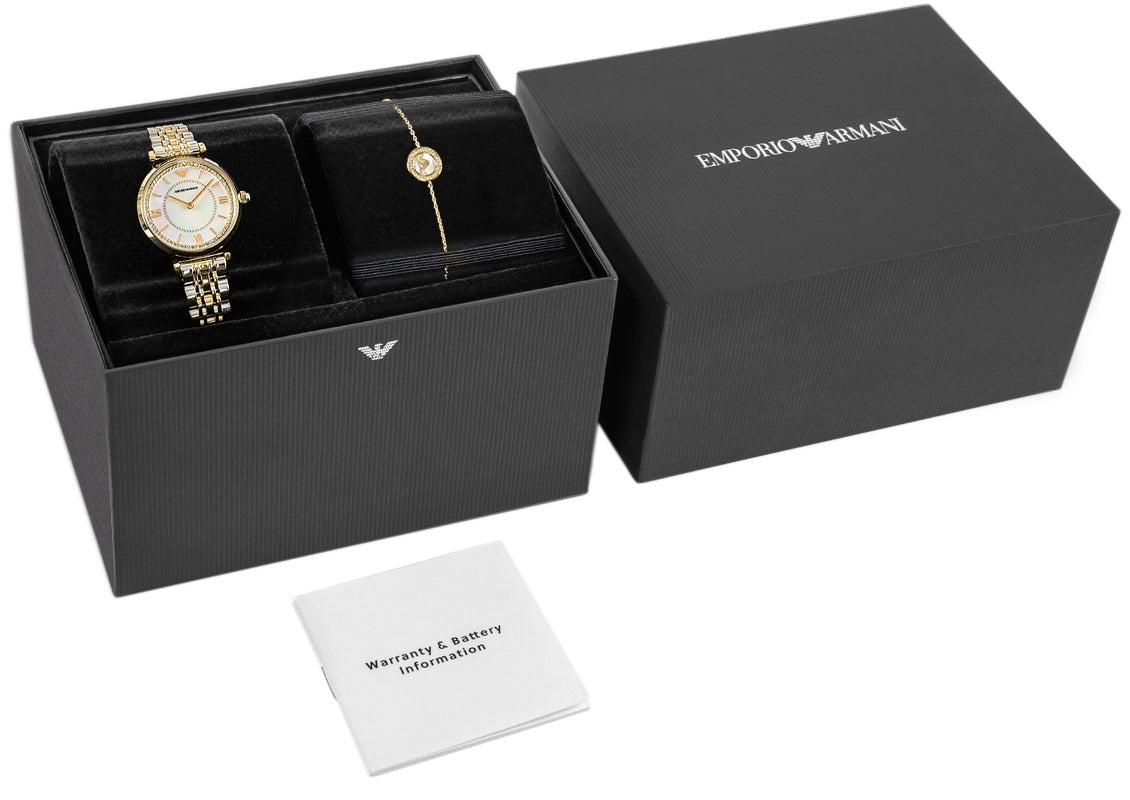 Zegarek Damski Emporio Armani Gianni T-Bar Gift Set AR80086SET