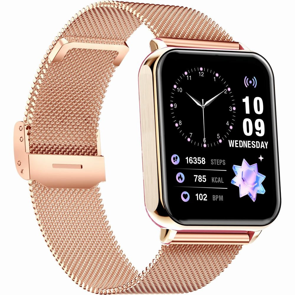 Smartwatch Gravity Różowe Złoto Bordowy 2 Paski GT17-6